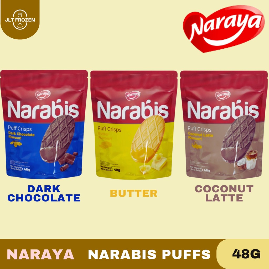 

Naraya Narabis Puff [48G] / Puff Crips / Butter / Coconut Latte / Chocolatte / Biskuit / Cookies / Snack Import