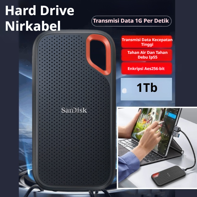 ❤SanDisk Portable SSD E30 1TB/Hard Drive Seluler Solid State Berkecepatan Tinggi/1TB SSD Hardisk Eks