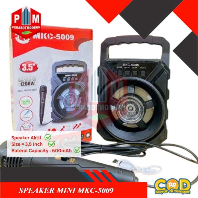 Speaker Mini Portable Full Bass Free Mic Kabel Karaoke 5009