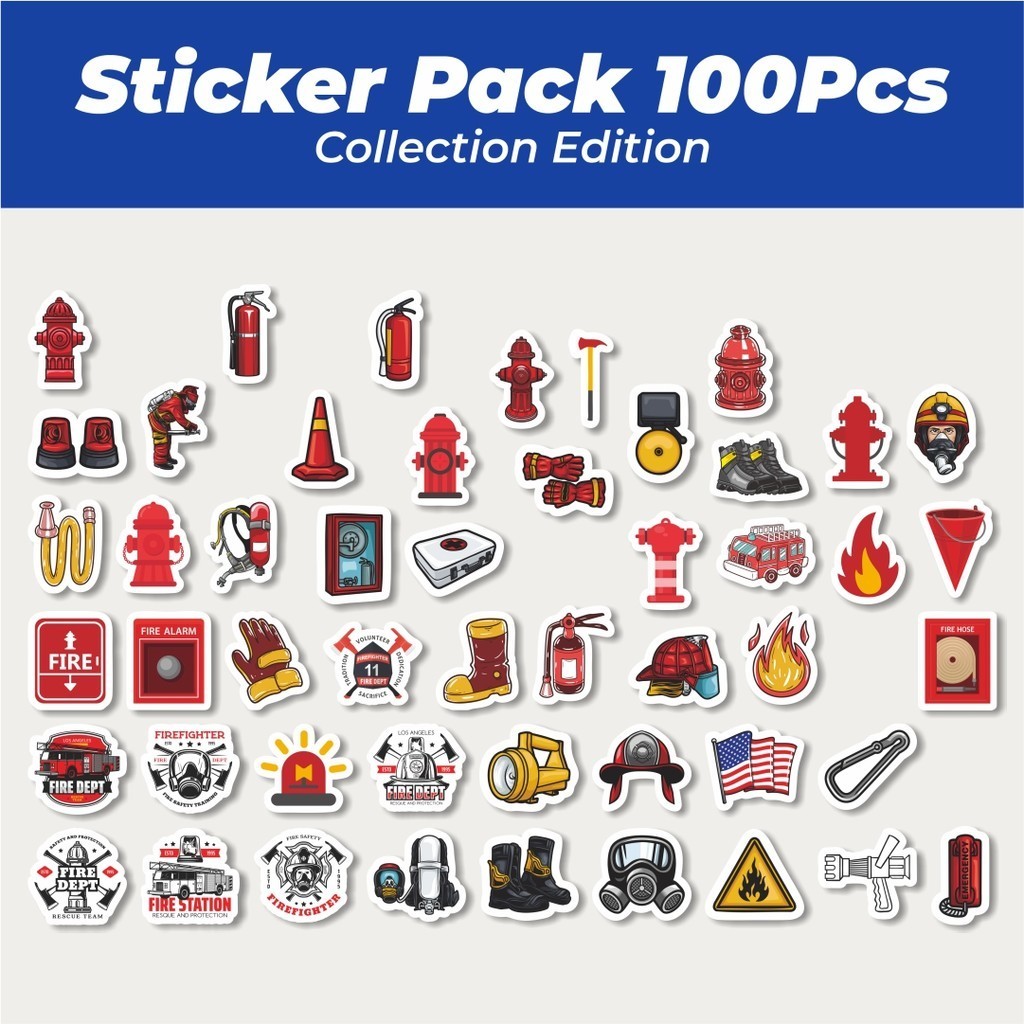 

Hot Stiker Firefighter [Pemadam Kebakaran] Lucu Anti Air Stikers Berperekat Waterproof Sticker Decal Buat Motor Helm Buku Journal Koper Casing HP Laptop Botol Minum