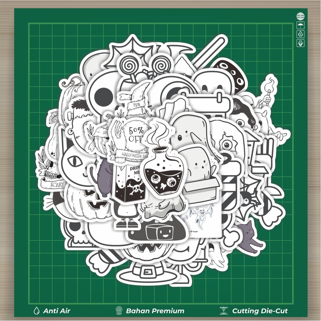 

HOT 50 PCS STIKER Sticker Hitam Dan Putih Horror Stiker Fashion Cars Decal Dingin Kartu Album Custom Vinyl Anti Air- Sticker Aesthetic Buku Journal Koper Casing HP Tablet Laptop Helm Motor Botol Minum
