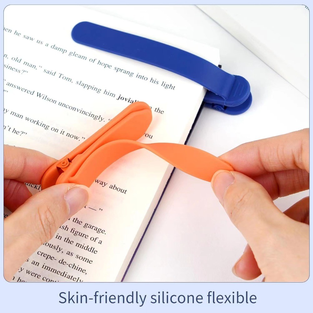 

Soft Silicone Bookmark Clip Color Page Divider Creative Bookmark Buckle Automatically Follow Bookmark School Office Supplies