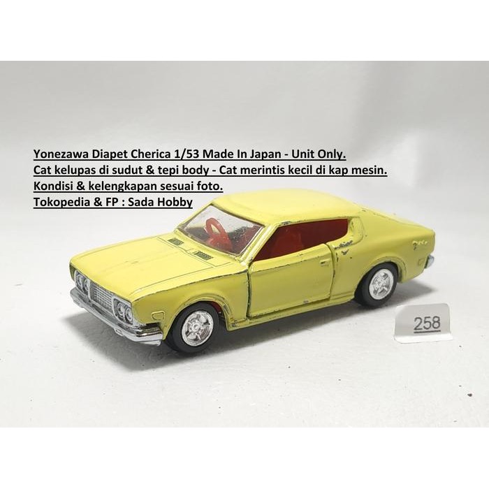 IP3... Vintage Yonezawa Diapet Cherica Nissan Bluebird U H.T Kuning Japan 1/53 Unit Only 2ND