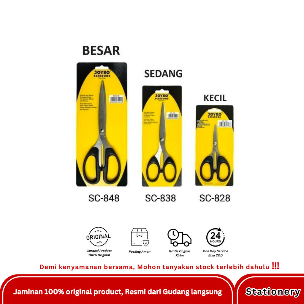 

JOYKO GUNTING SERBAGUNA STAINLESS UKURAN KECIL, SEDANG, BESAR