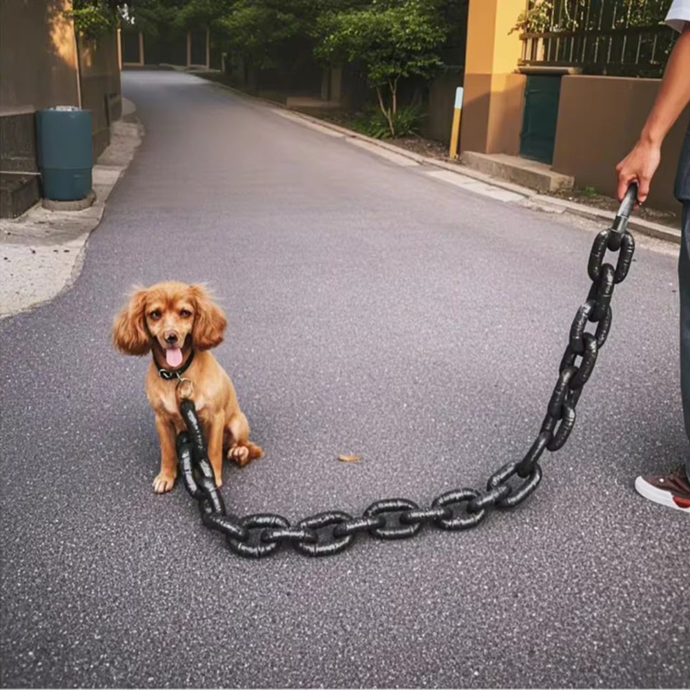 Pet Simulated Iron Chain Cat Dog Leash Lightweight Huge Dog Chain Pet Traction Rope Fun Outdoor Plas