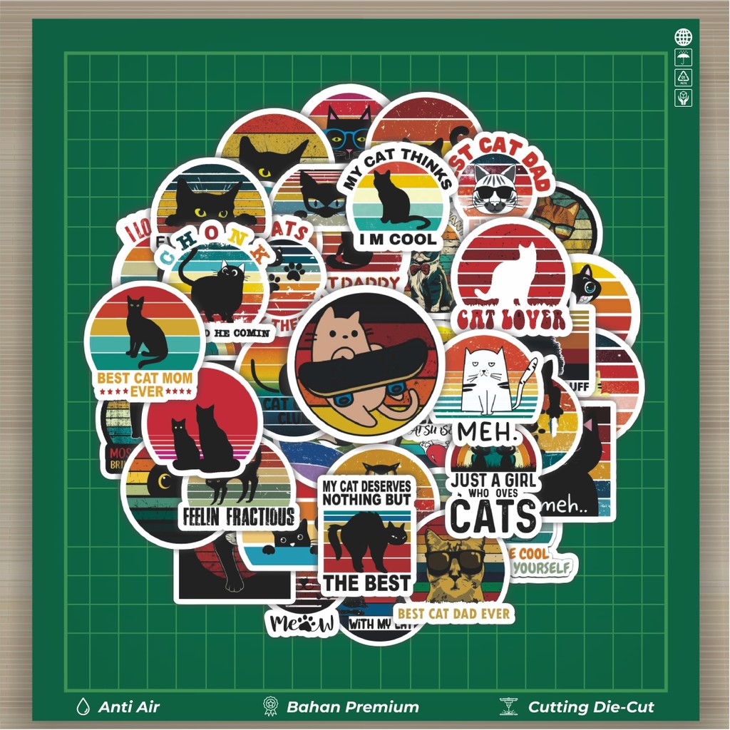 

HOT 50 PCS STIKER Stiker Cat/Kucing Kawaii V4 Stiker Fashion Cars Decal Dingin Kartu Album Custom Vinyl Anti Air- Sticker Aesthetic Buku Journal Koper Casing HP Tablet Laptop Helm Motor Botol Minum