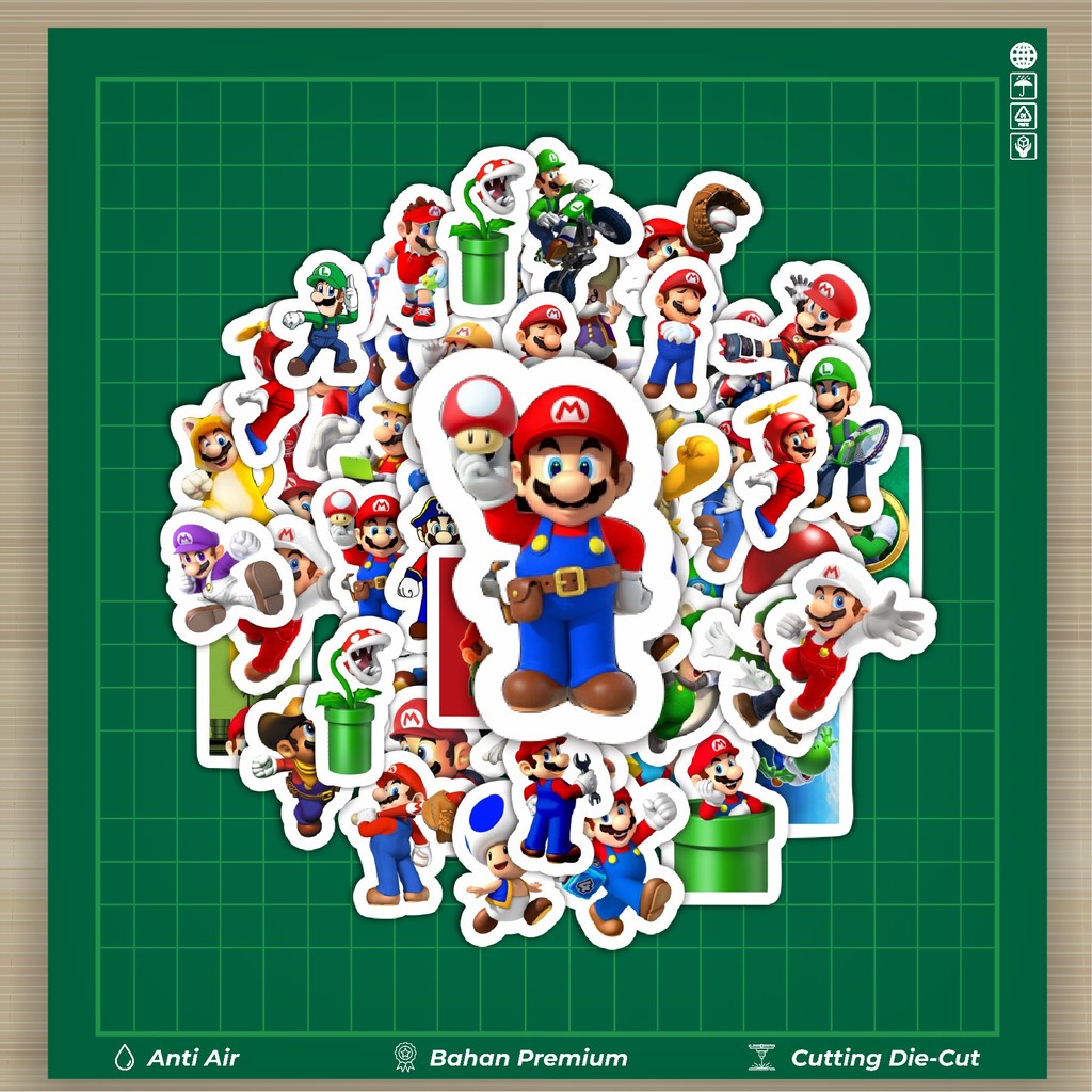 

HOT 50 PCS STIKER Stiker Kartun Games Super Mario Bros Stiker Fashion Cars Decal Dingin Kartu Album Custom Vinyl Anti Air- Sticker Aesthetic Buku Journal Koper Casing HP Tablet Laptop Helm Motor Botol Minum