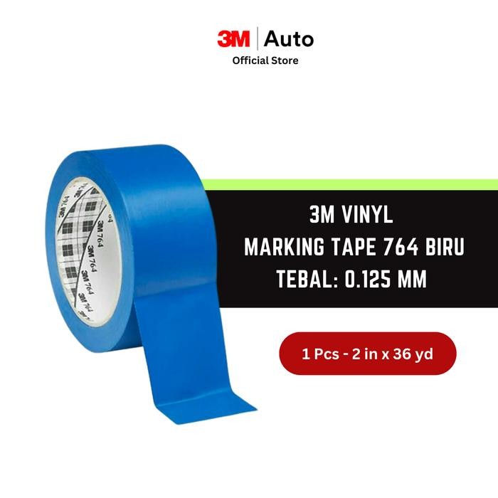 

3M Vinyl Marking Tape 764 Biru, 48mm x 33m, tebal: 0.125 mm - Warna