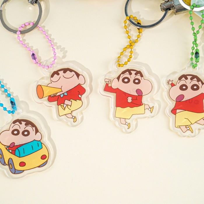 

TOKKADO Shichan Lanyard Kartu ID Card Holder Nametag Shincan Lucu - Blue