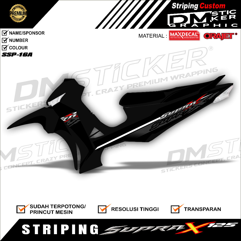 Striping Variasi Honda Supra X 125 ( 2008 - 2018 ) / Stiker List Motor Honda Supra X 125