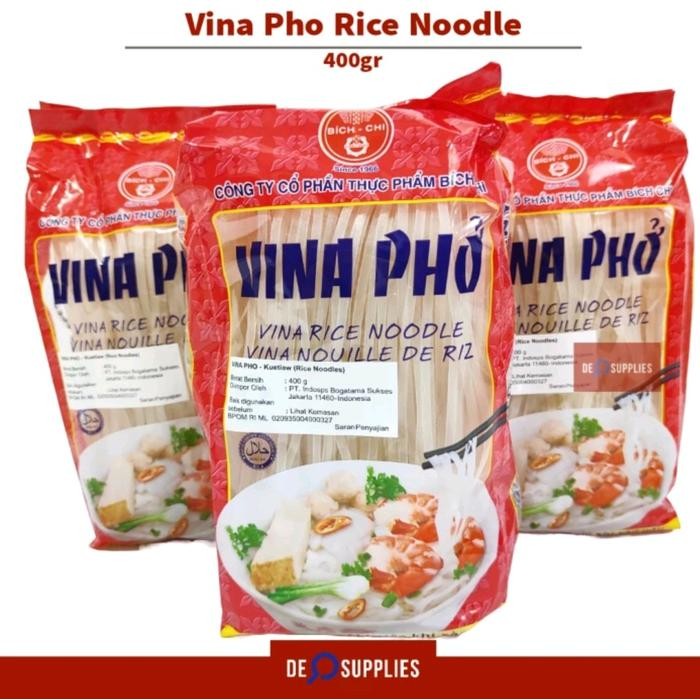 

Terjangkau -[NEW] Vina Pho Rice Noodle 400gr - Kwetiau Tipis Vietnam Pho Soup Vietnamese
