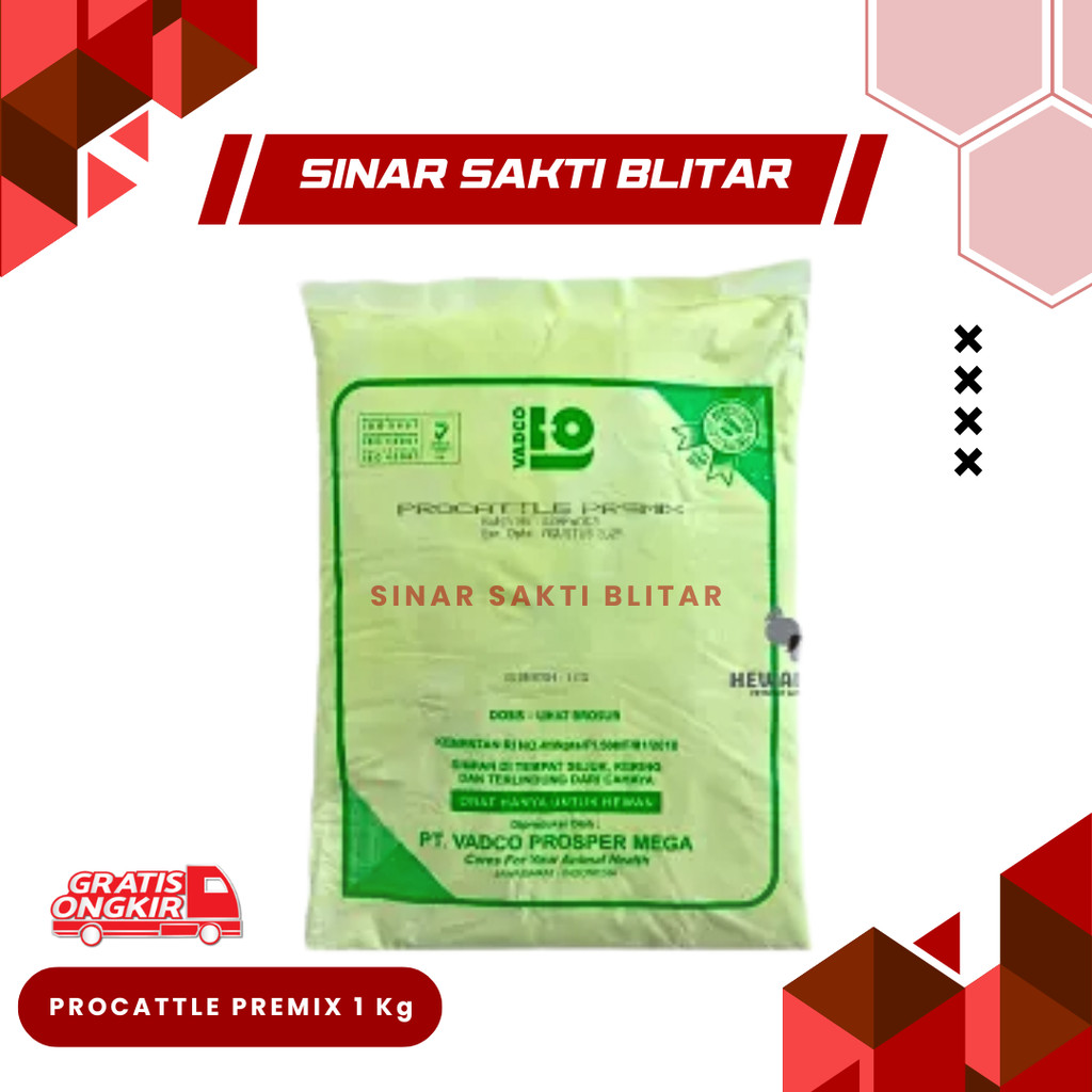 PROCATTLE PREMIX 1 Kg VADCO - PRO CATTLE - Premix Vitamin Mineral Sapi Kambing Domba Potong Pedaging