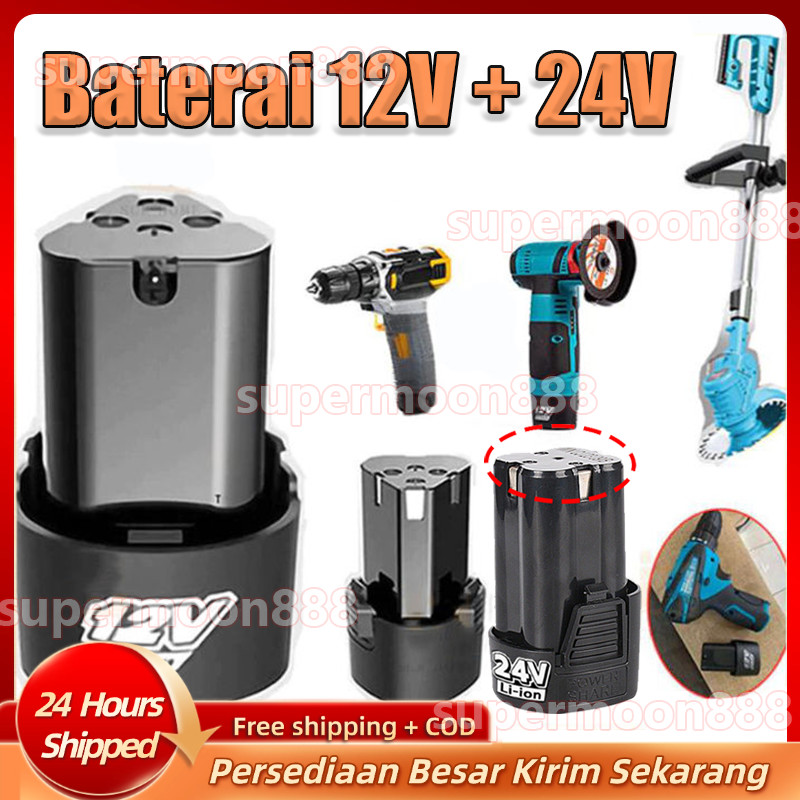 12v BATERAI 24V Baterai 2pcs Lithium-Ion Baterai Lithium BOR CAS 24V Li-Ion 24 Volt 24V Baterai Untu
