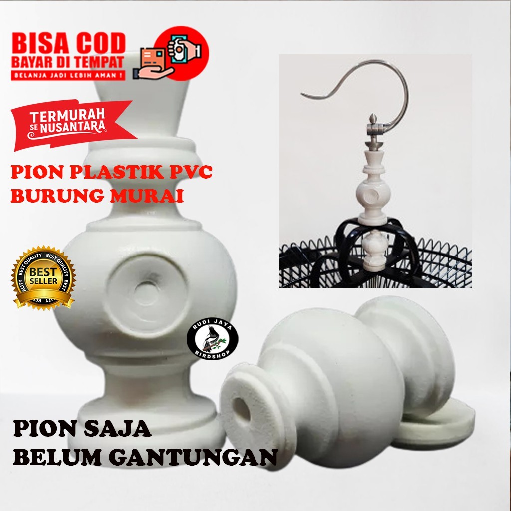 SEDIA PION PLASTIK PUTIH PVC MURAI NON MERK UNTUK PION SANGKAR BULAT KANDANG BURUNG MURAI BATU