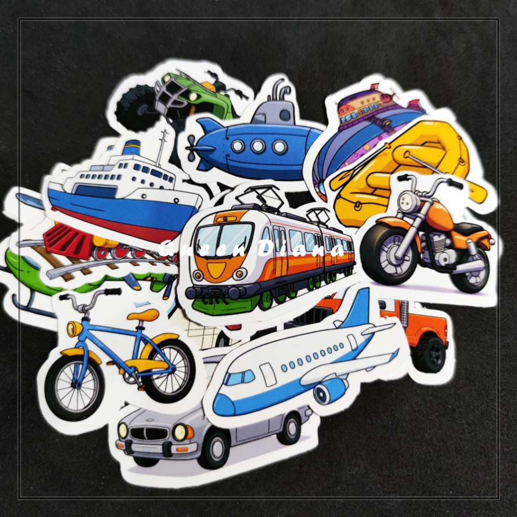 

Stiker Alat Transportasi Isi 15 Pcs Stiker Kertas Gambar Macam-macam Kendaraan