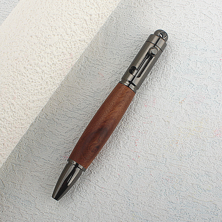 

1 Pcs Premium Metal Ballpoint Pen with Wood Barrel for Smooth Writing Experience and High-End Design-blue Ink-Office Pen