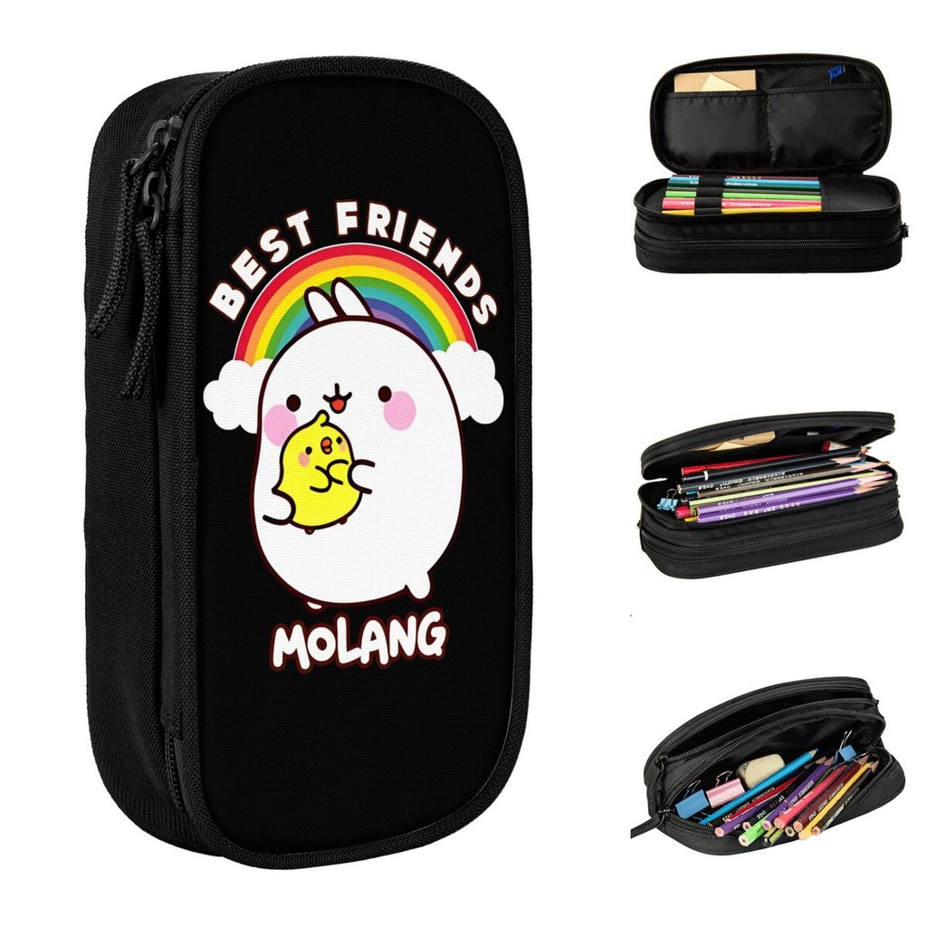 

Best Friends M-Molangs Animal Pencil Cases New Pen Holder Bags Student Big Capacity School Supplies Gifts Pencil Pouch