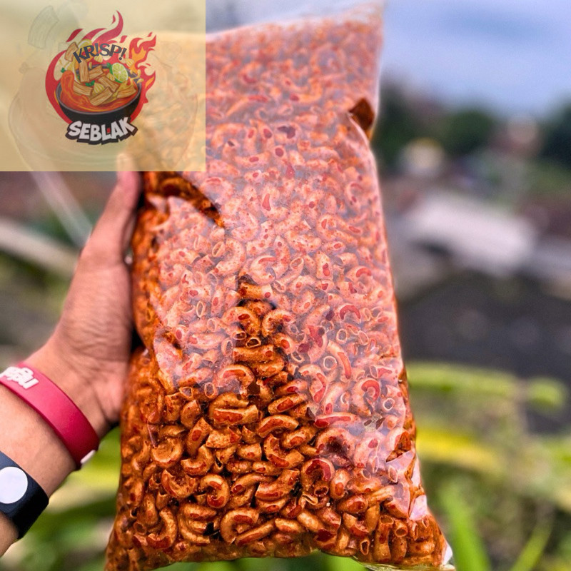 

Seblak krispi 1 KG Makaroni Cikruh Pedas Daun Jeruk Makroni Kiloan Extra Pedas Kriuk Khas Tasikmalaya