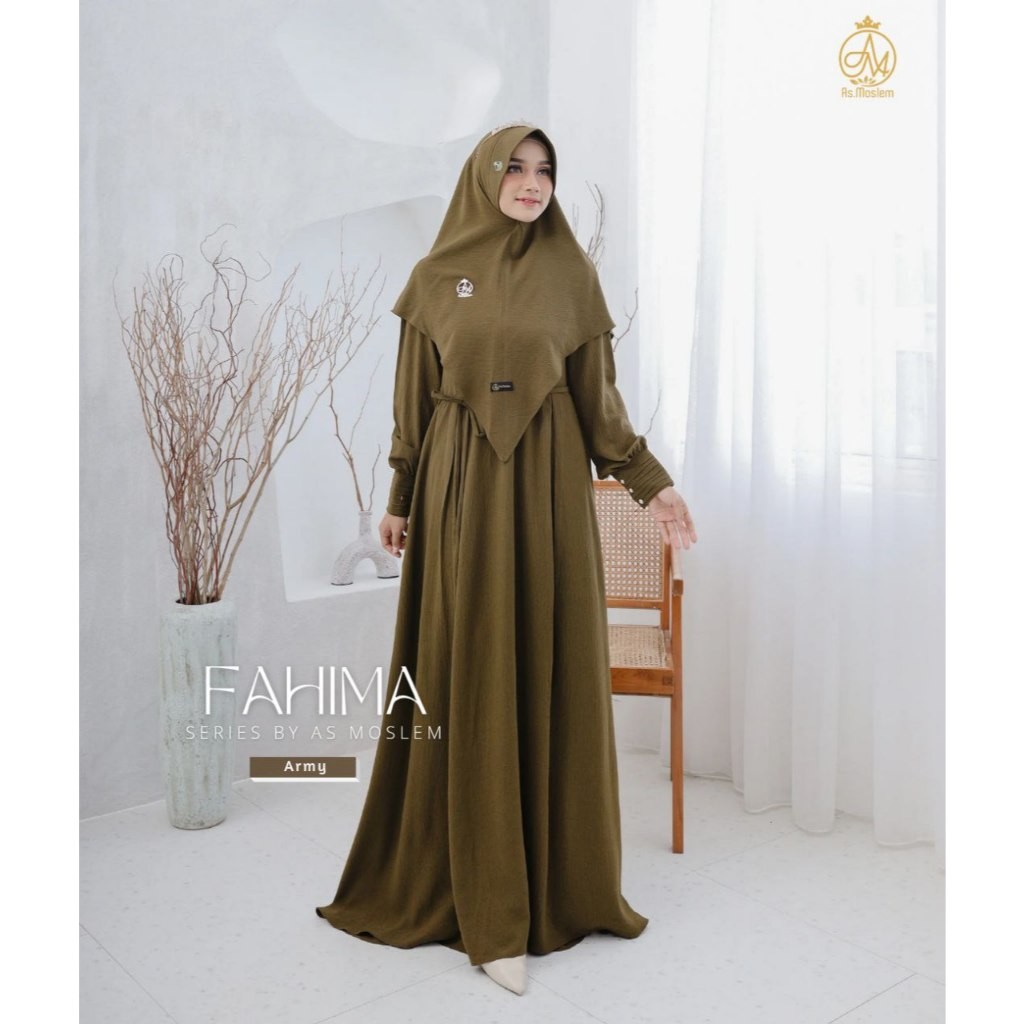 Dress Fahima Cringkle Premium By As Moslem Gamis Busui Gamis Simple