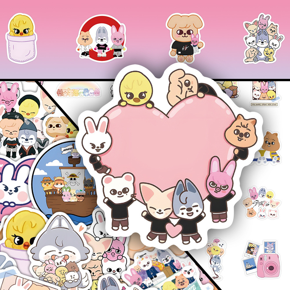 

50PCS Cute Animal Stickers Skz Decals For Phone Laptop Suitcase Notebook Skateboard Waterproof Sticker