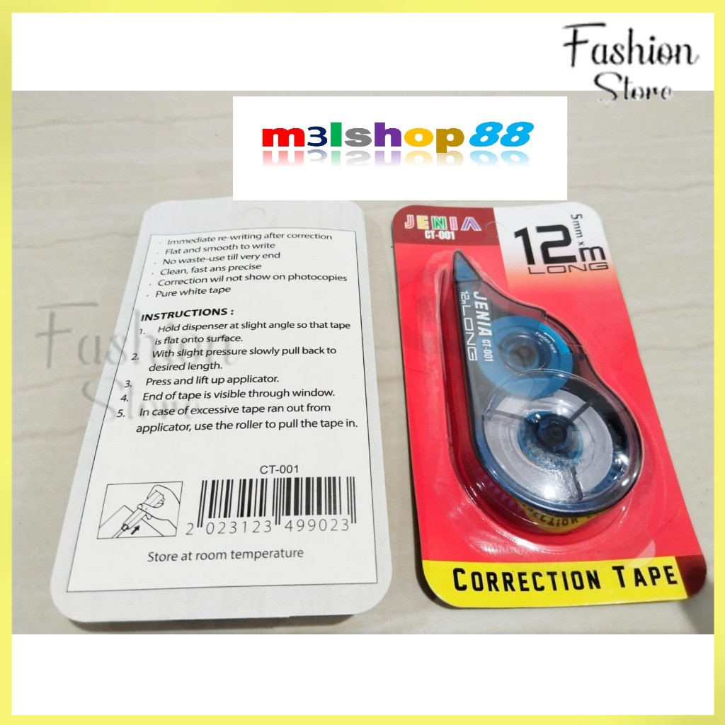 

FS PAKET 5PCS TIP EX CORRECTION TAPE CT-522 JENIA KERTAS ROLL MURAH 12 METER CT 522 TIPEX ATK STATIONARY