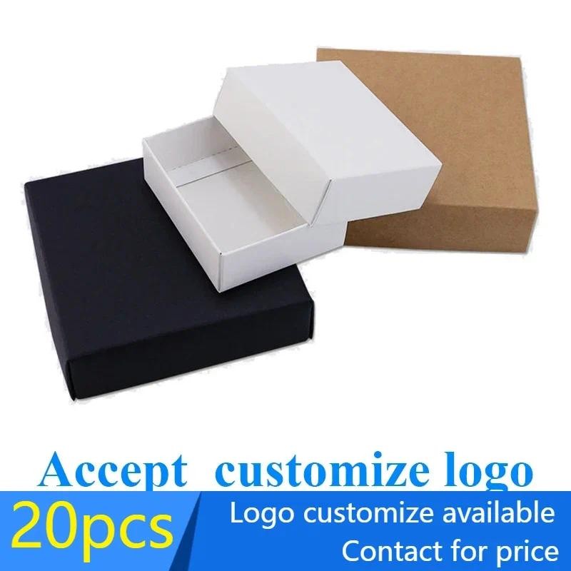 

20 pcs Kraft Paper carton box large gift box black white giftbox lid cardboard paper box big gift packaging box cosmetic packing