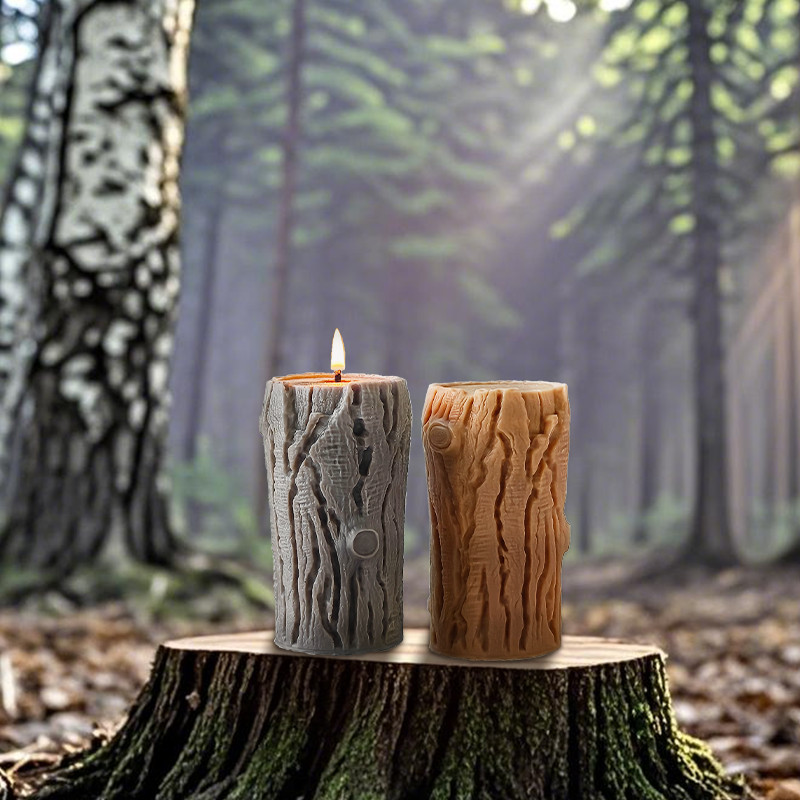

DIY Plaster Resin Ornament Mould Home Decoration Crafts Making 3D Tree Stump Aroma Candle Silicone Mold