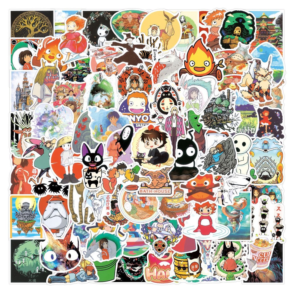 

100Pcs Cartoon Hayao Miyazaki Stickers DIY Stickers Scrapbooking Phone Luggage Skateboard Waterproof Decals