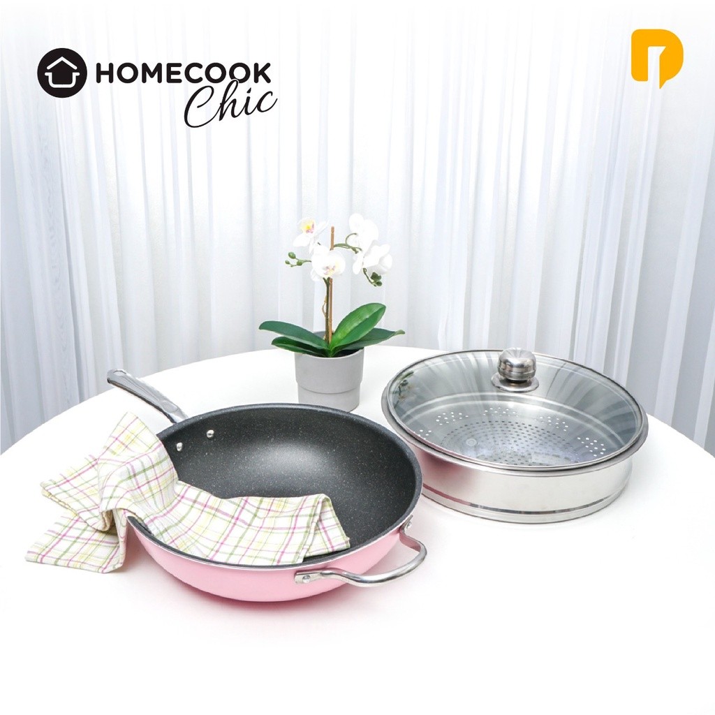 Homecook Chic Panci Steamer Panci Kukus Kuali Wajan Anti Lengket