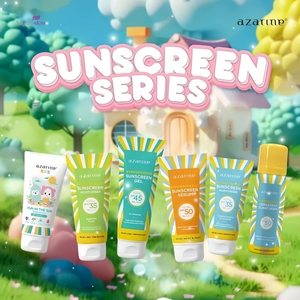 Azarine Sunscreen/SS Gel SPF45 - Hydramax C SPF50 - Cicamide - Calm My Acne - Ceraspray