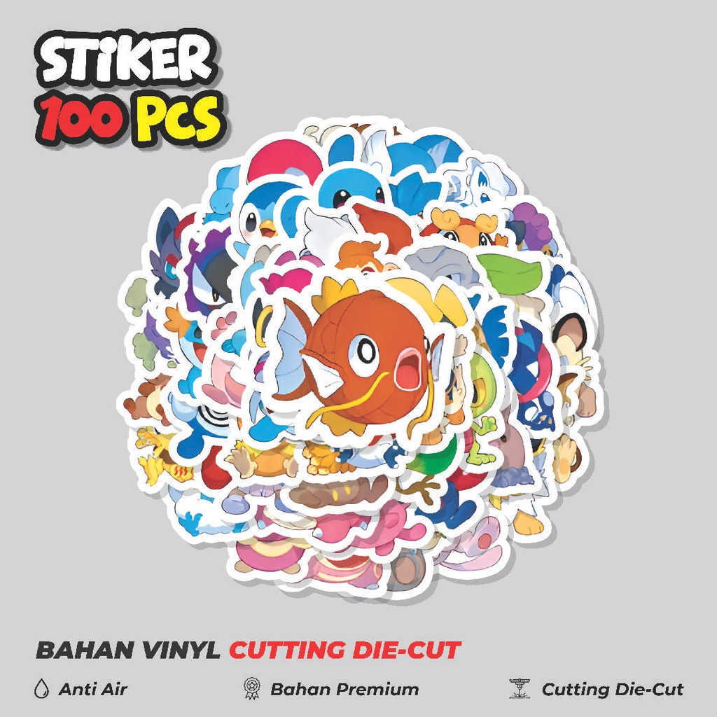 

Terbaru! 50 pcs Stiker Anime Pokemon Series Dekorasi Lucu Kreatif untuk Notebook, Skateboard, HP