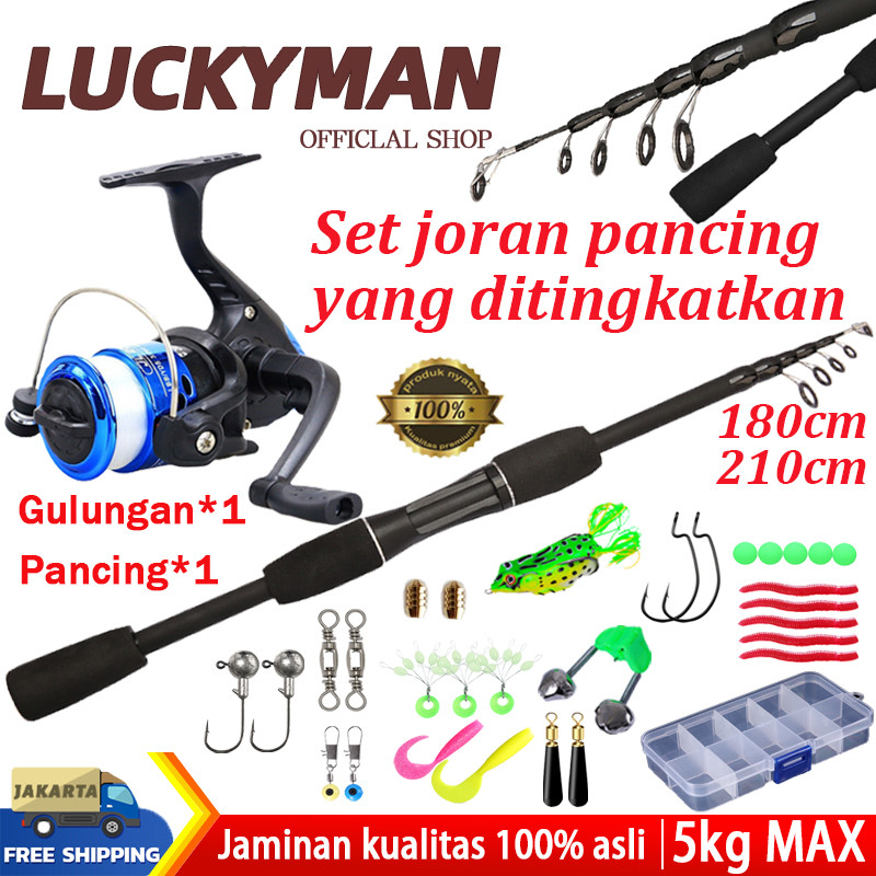 【Promosi】1 set pancing/Joran carbon murah set lengkap/fiber/carbon fiber/Set joran pancing