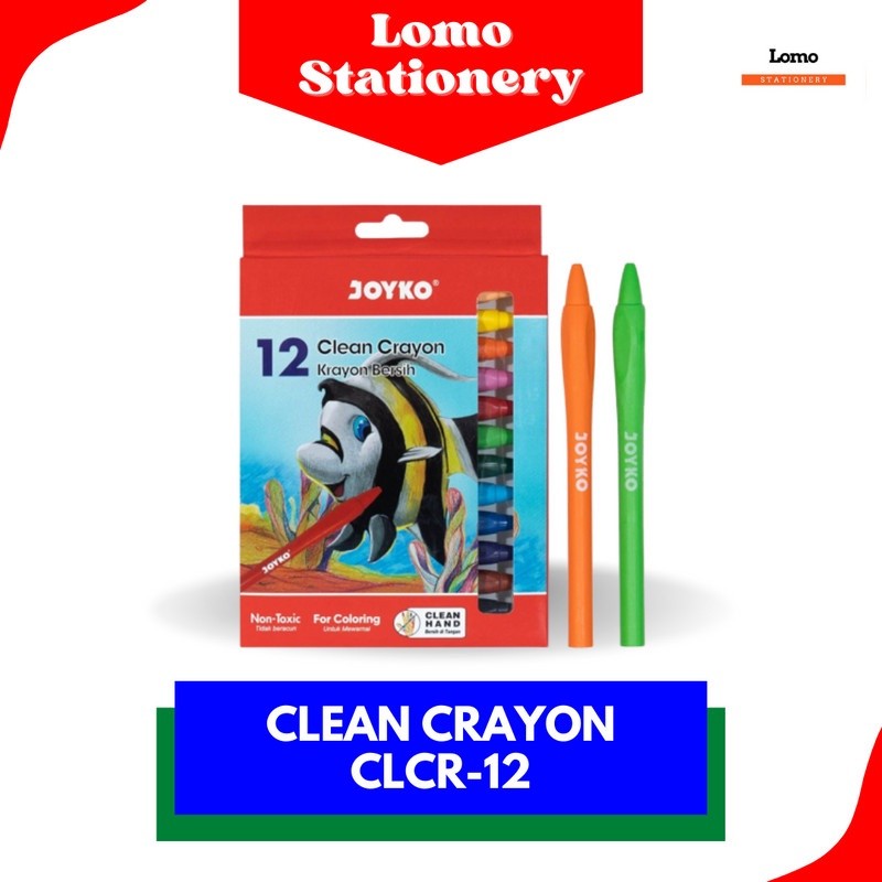 

COD Clean Crayon Joyko CLCR-12 12 Warna