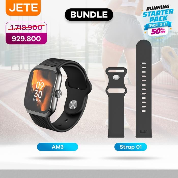 JETE Starterpack JETE Smartwatch AM3 + JETE Strap Original Resmi - AM3 + STRAP 01