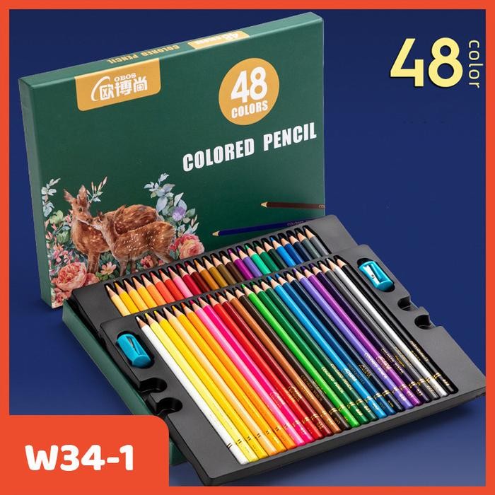 

Pensil Warna Minyak Isi 48/72 Oil Pencil Color Dengan Kotak Penyimpanan - W34-1 48 WARNA