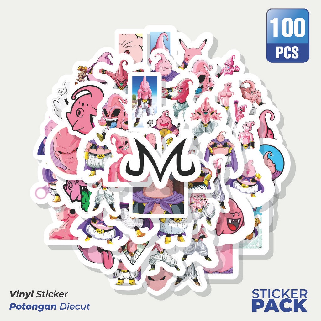 

Super Hemat! 100 PCS Stiker Anime Majin Boo Dragon Ball Waterproof Aesthetic- Untuk Laptop, Motor, dan Helm - Paper Stationery Pack