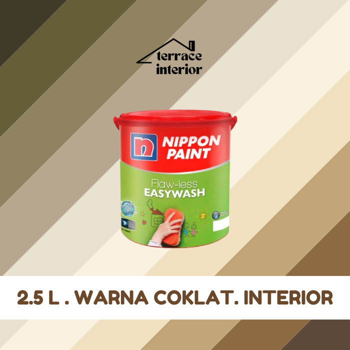Cat Tembok Nippon Paint Flawless Easywash Interior Warna Coklat 2.5 Liter
