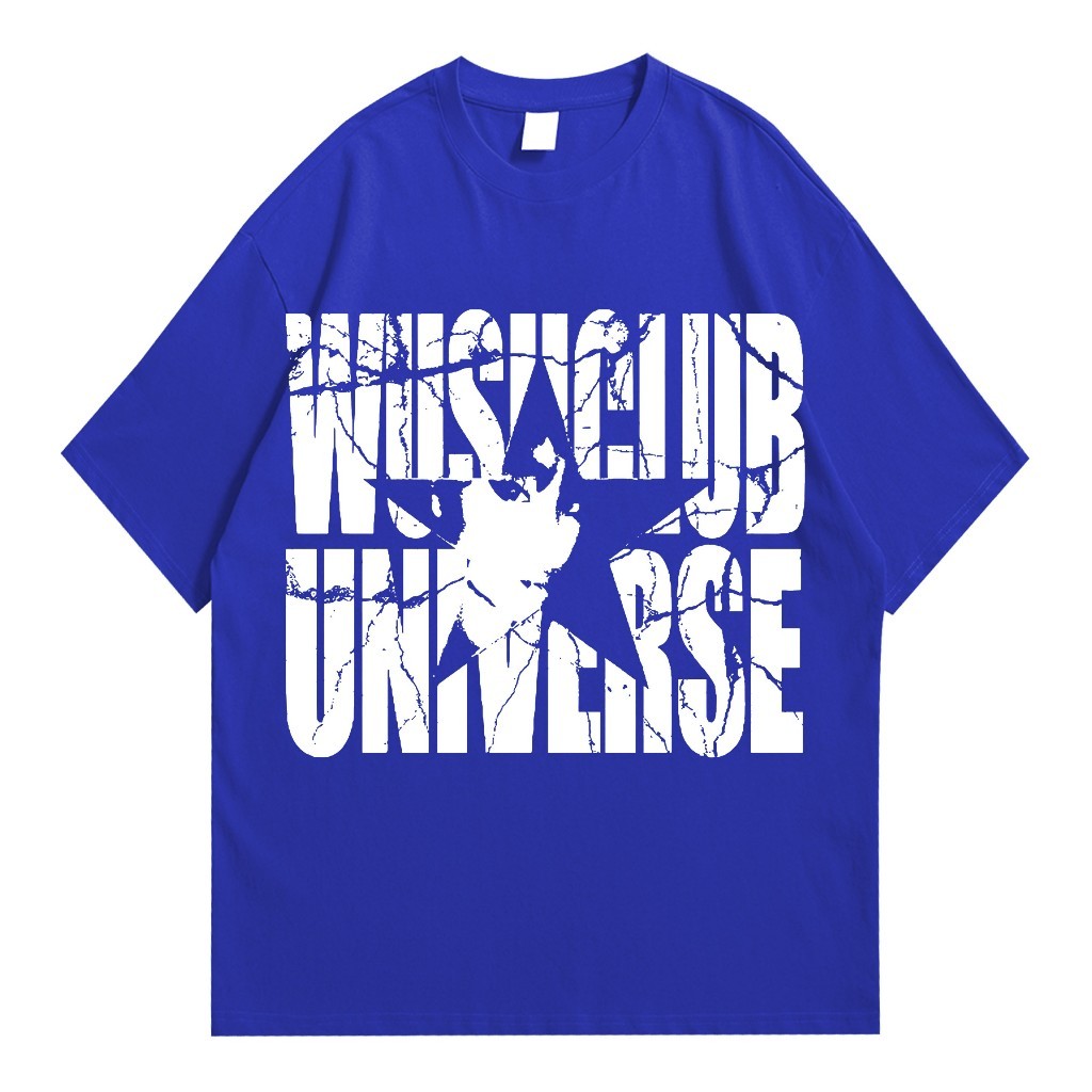 Wush Club BAJU KAOS DISTRO Pria Wanita Oversize Universe BENHUR Biru Elektrik - W434