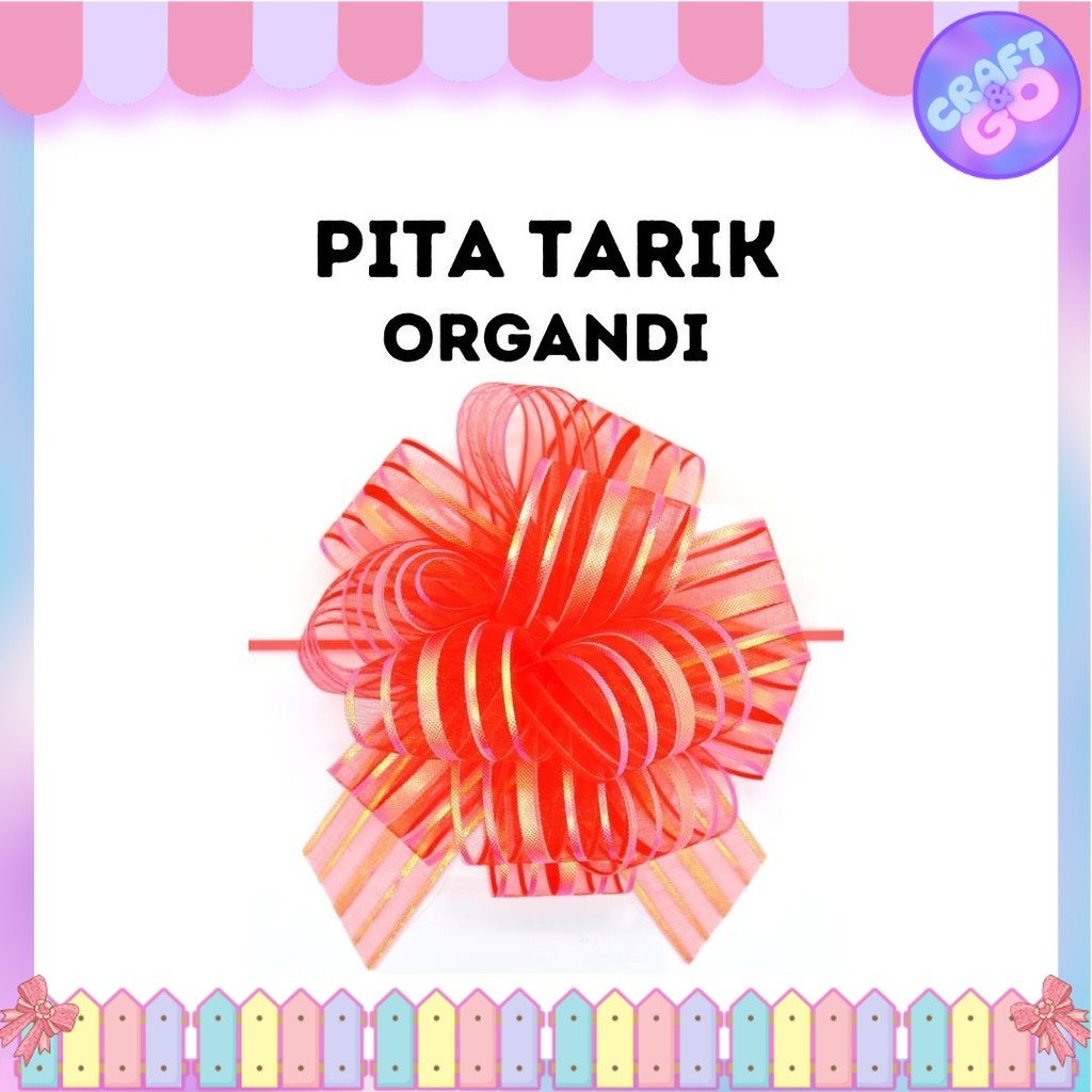 

Pita Tarik SALJU Organdi Kaca Serut Kain Metalik
