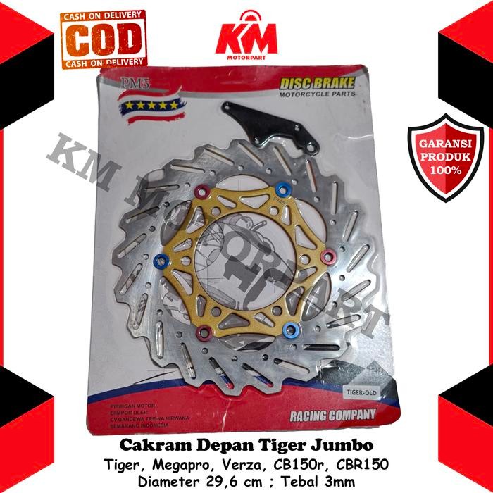 Cakram Depan Tiger Megapro CB150r CBR Verza Jumbo Bonus Breket Piringan Rem Depan Variasi - Cakram p