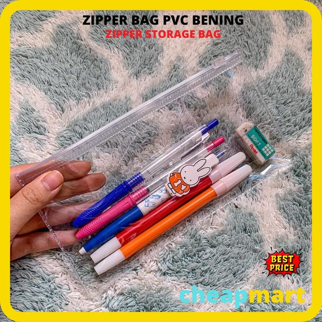 [Min-3] [1-PCS] PVC ZIPPER BAG Zip Lock Masker | Travel Pouch Ziplock ATK | Kantong Zipper Makeup Ko