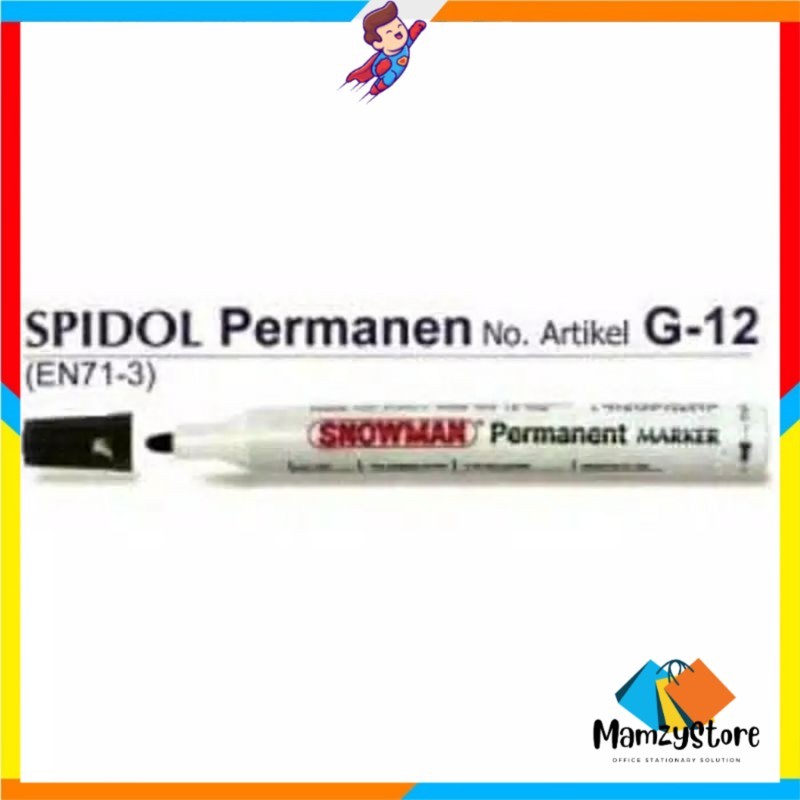 

Spidol SNOWMAN G-12 Black Permanent marker hitam HARGA 1Pcs SAJA