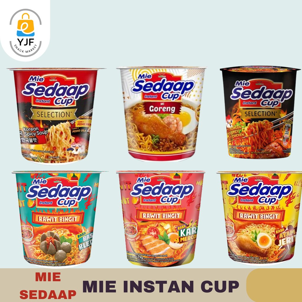Sedaap Mie Instan Cup / Rasa Spicy Chicken Soup / Korean Spicy chicken / Baso Bleduk / Ayam Jerit / 