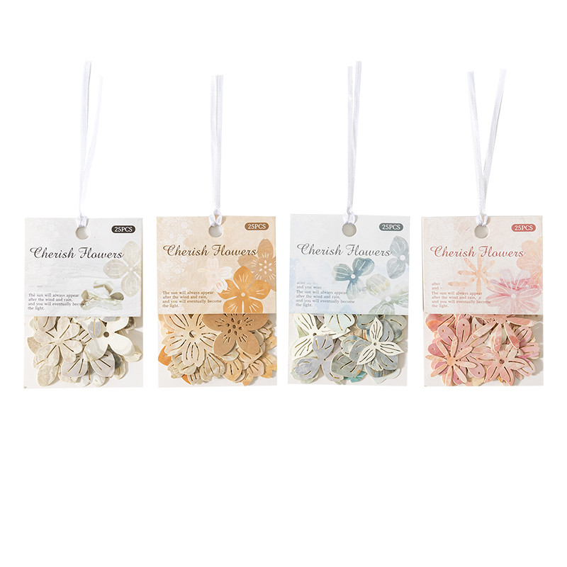 

25Pcs Per Pack Material Paper openwork embossed Handbook Decorative School Supplies Notebooks Writing Pads Scrapbook 108*70mm