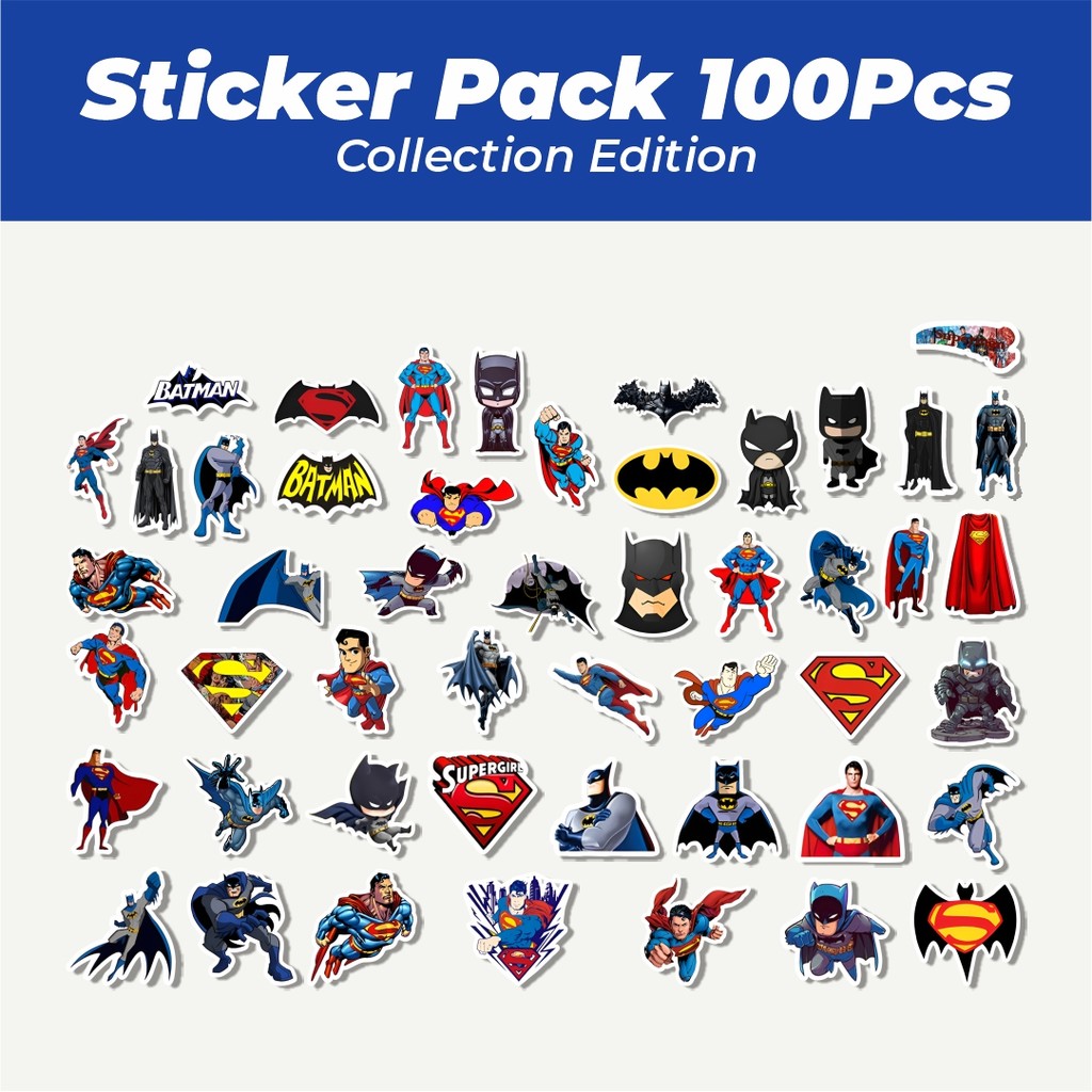 

Hot Stiker Mix Superman & Batman Lucu Anti Air Stikers Berperekat Waterproof Sticker Decal Buat Motor Helm Buku Journal Koper Casing HP Laptop Botol Minum
