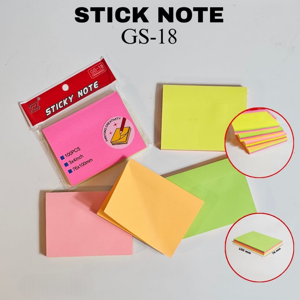 

MJ Sticky Note 3x4/100/Rainbow/Sticky Note/Notes Tempel