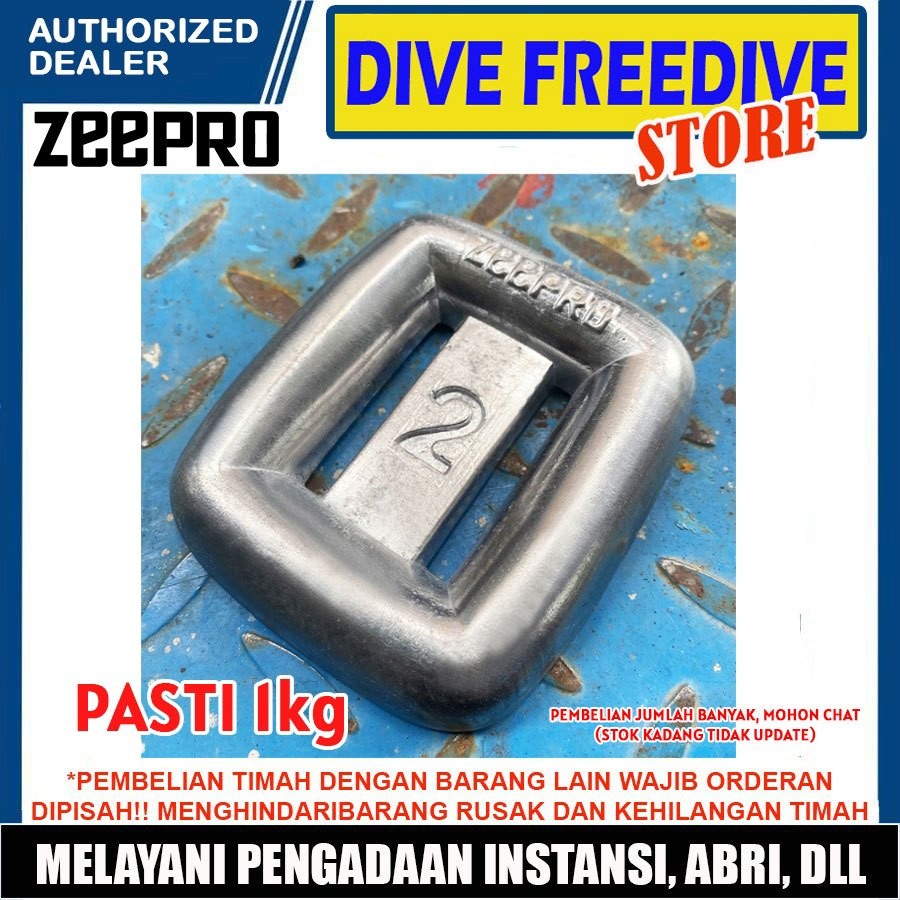 NEW SALE Timah Pemberat 1kg (1000 Gram) / Timah Pemberat Zeepro Scuba Diving / Pemberat Freediving S