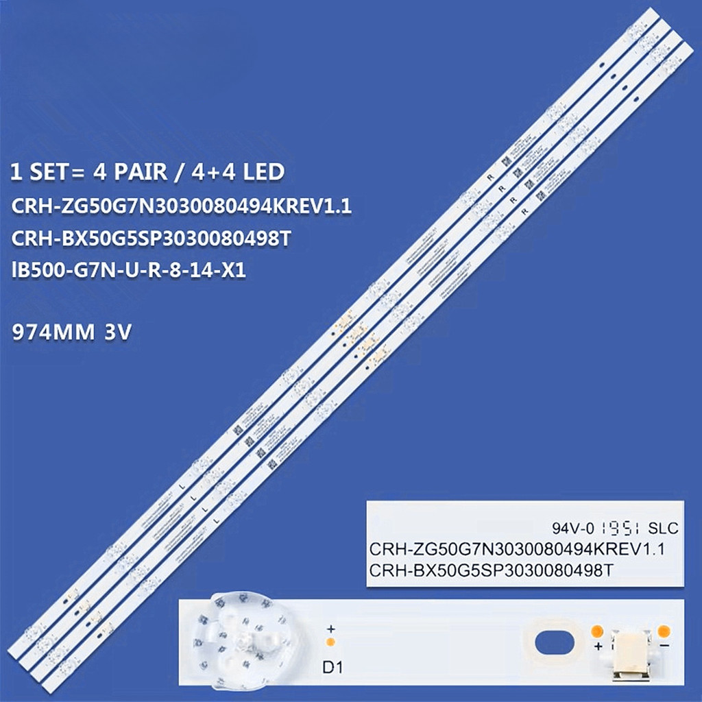 

8pcs/Kit U50H7N U50H7S 50G7N PTV50G71AGBL PTV50RCG70BL PTV50G70BL PTV50G70 CRH-ZG50G7N3030080494KREV1.1 JL.D50081330-002AS-M_V01