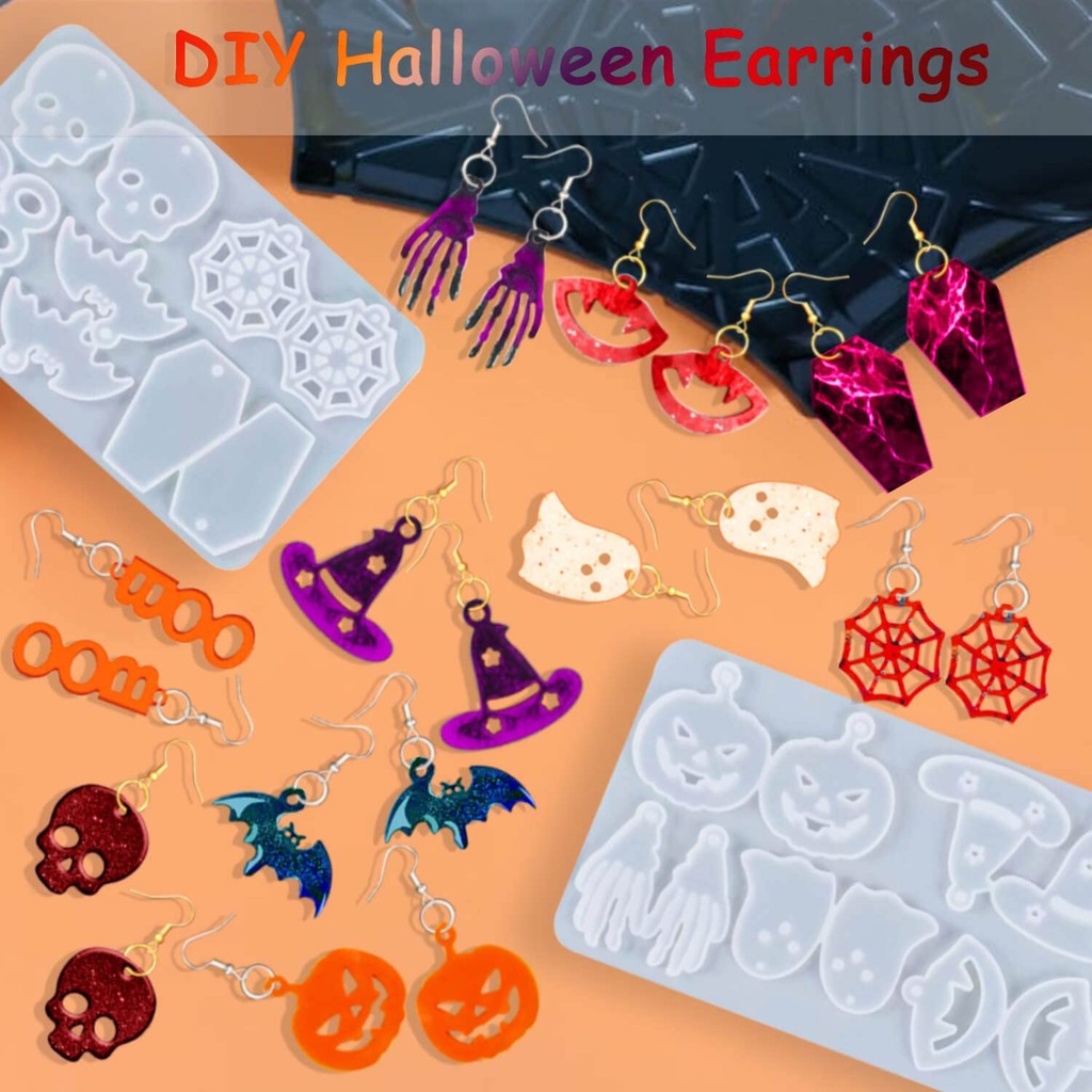 

Halloween single loop ear hook silicone mold set jewelry making mold DIY pendant earring mold jewelry creative craftsmanship