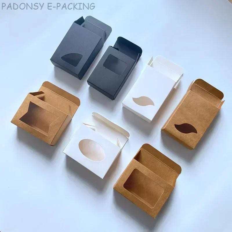 

50pcs Kraft Soap Box with Window Packaging for Handmade Soap Solid Shampoo Cardboard Box for Small Business Customzied Logo